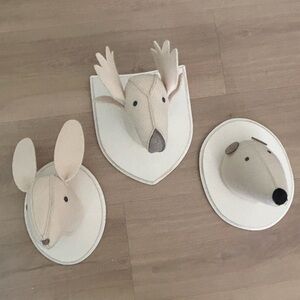 Restoration hardware Cream wall decor bundle (deer,bunny, bear)